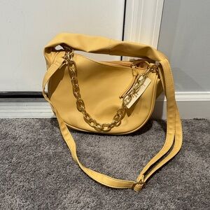 Primark Yellow Crossbody Bag with Gold Chain